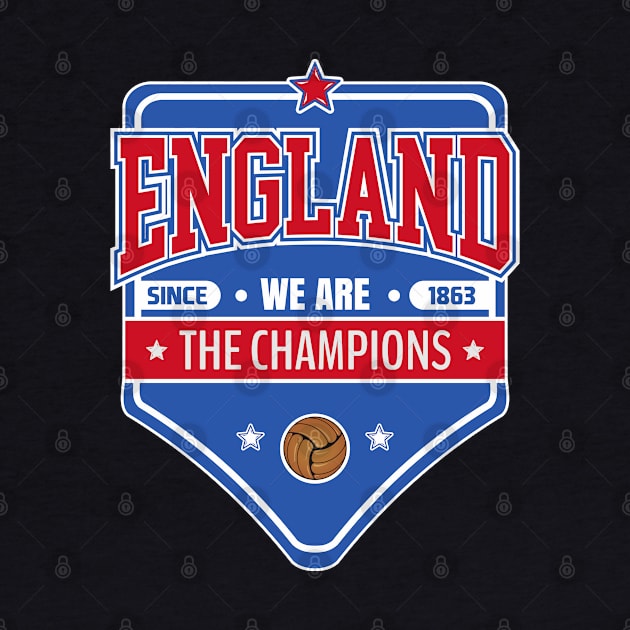 England Football Blue Red Badge by VISUALUV